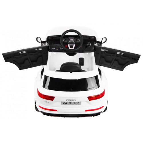 Bateriový lak Audi Q7 Quattro S-Line bílý + dálkové ovládání + pomalý start + EVA + MP3 rádio
