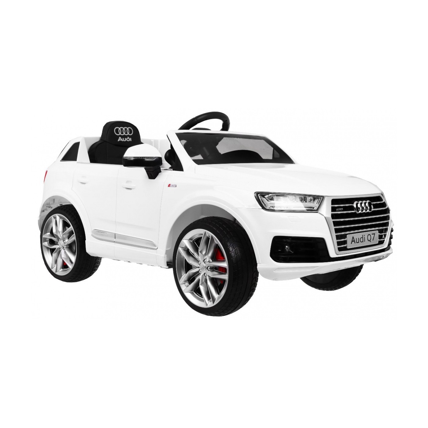 Bateriový lak Audi Q7 Quattro S-Line bílý + dálkové ovládání + pomalý start + EVA + MP3 rádio