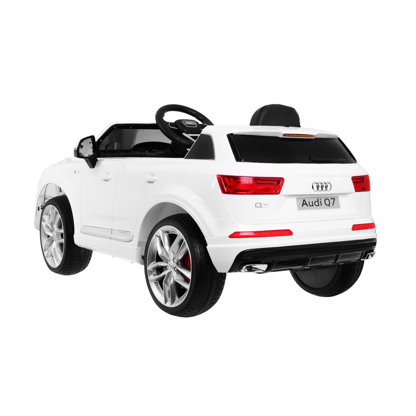 Bateriový lak Audi Q7 Quattro S-Line bílý + dálkové ovládání + pomalý start + EVA + MP3 rádio