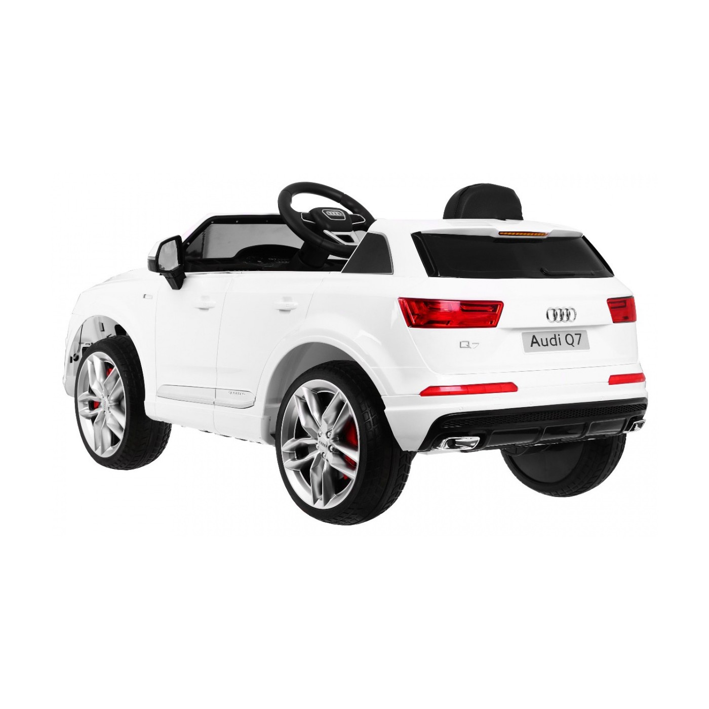 Bateriový lak Audi Q7 Quattro S-Line bílý + dálkové ovládání + pomalý start + EVA + MP3 rádio