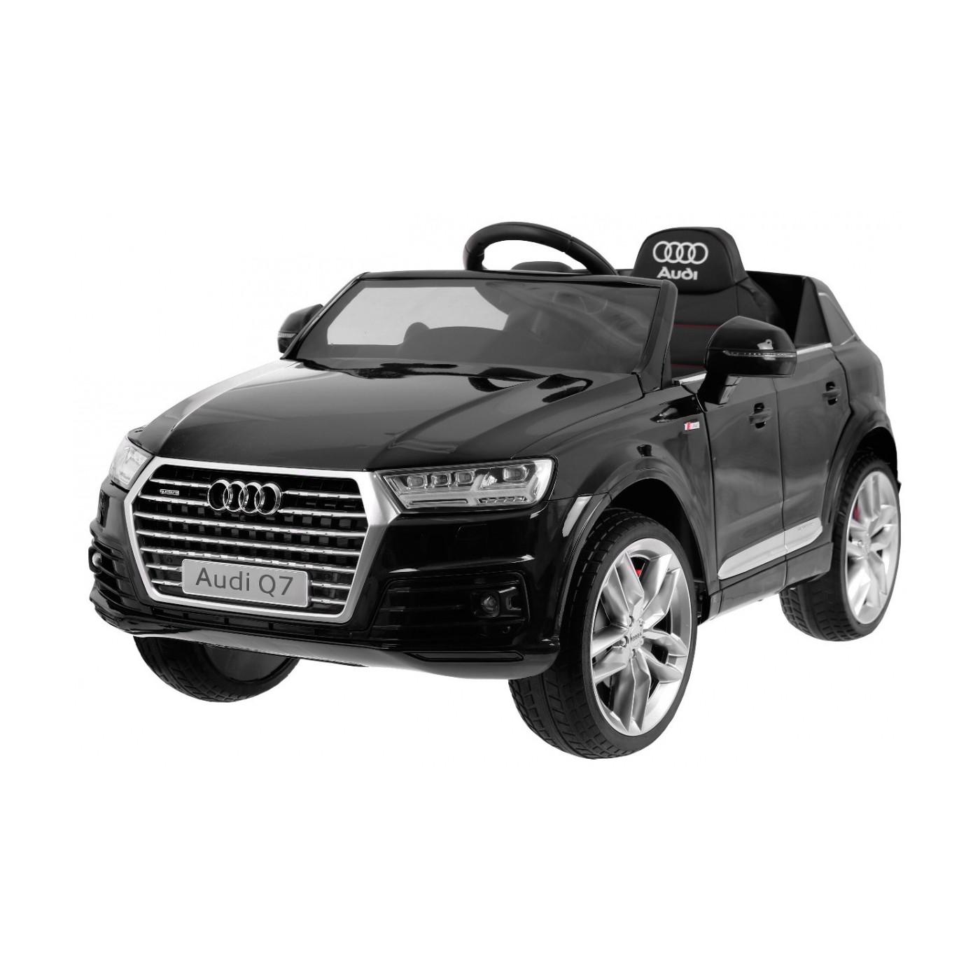 Bateriový lak Audi Q7 Quattro S-Line černý + dálkové ovládání + pomalý start + EVA + MP3 rádio