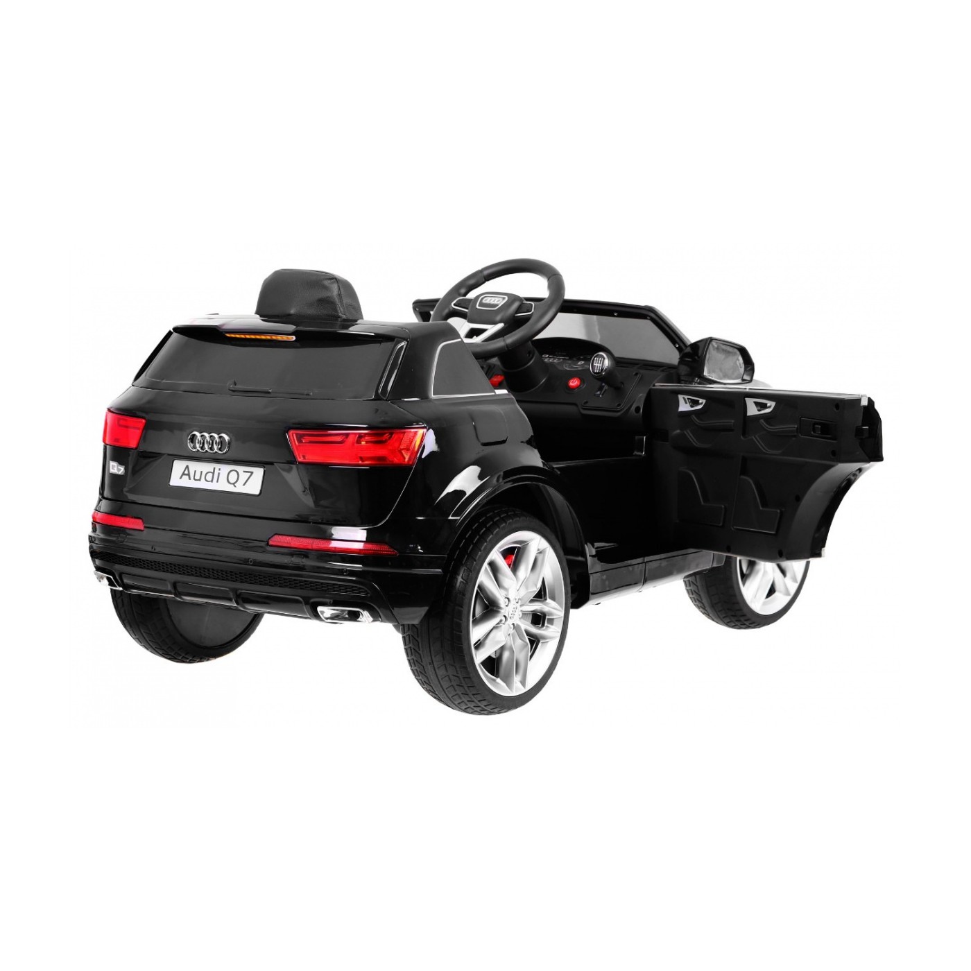 Bateriový lak Audi Q7 Quattro S-Line černý + dálkové ovládání + pomalý start + EVA + MP3 rádio