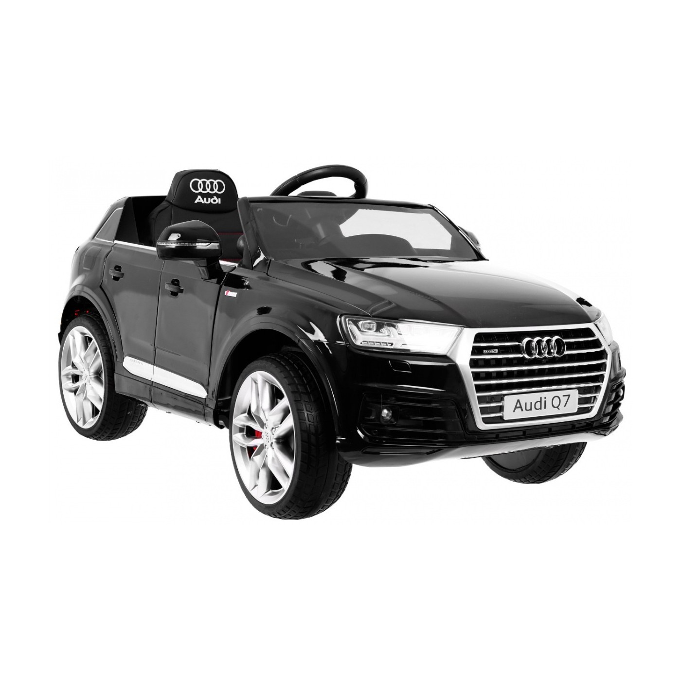 Bateriový lak Audi Q7 Quattro S-Line černý + dálkové ovládání + pomalý start + EVA + MP3 rádio