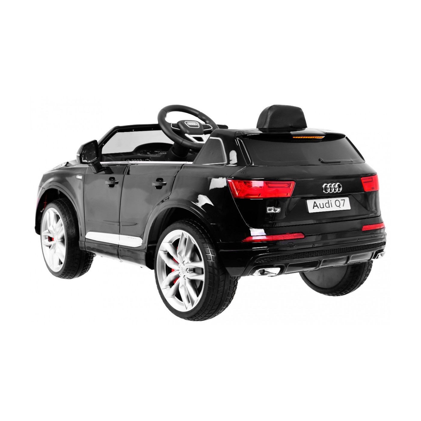 Bateriový lak Audi Q7 Quattro S-Line černý + dálkové ovládání + pomalý start + EVA + MP3 rádio