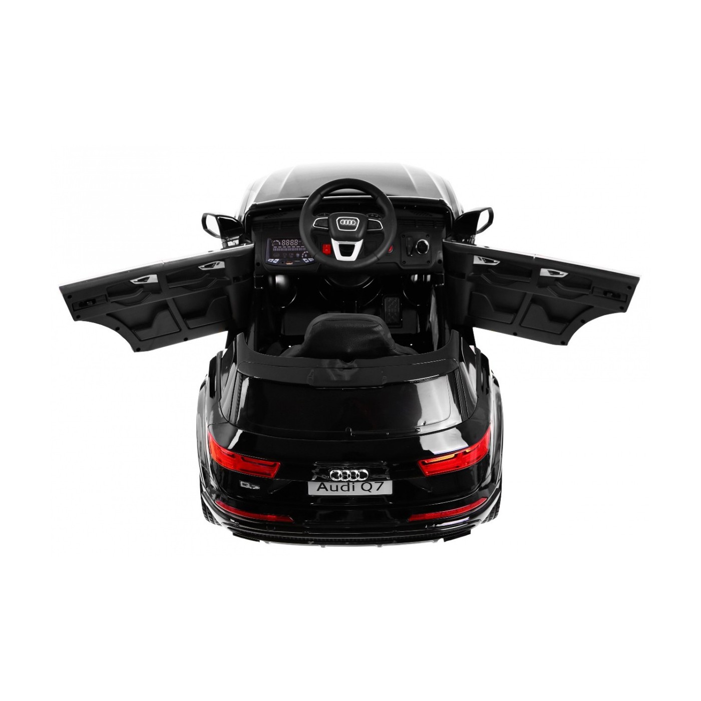 Bateriový lak Audi Q7 Quattro S-Line černý + dálkové ovládání + pomalý start + EVA + MP3 rádio
