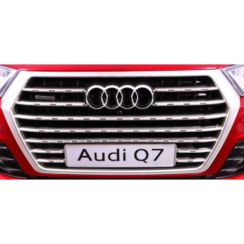 Bateriový lak Audi Q7 Quattro S-Line červený + dálkové ovládání + pomalý start + EVA + MP3 rádio