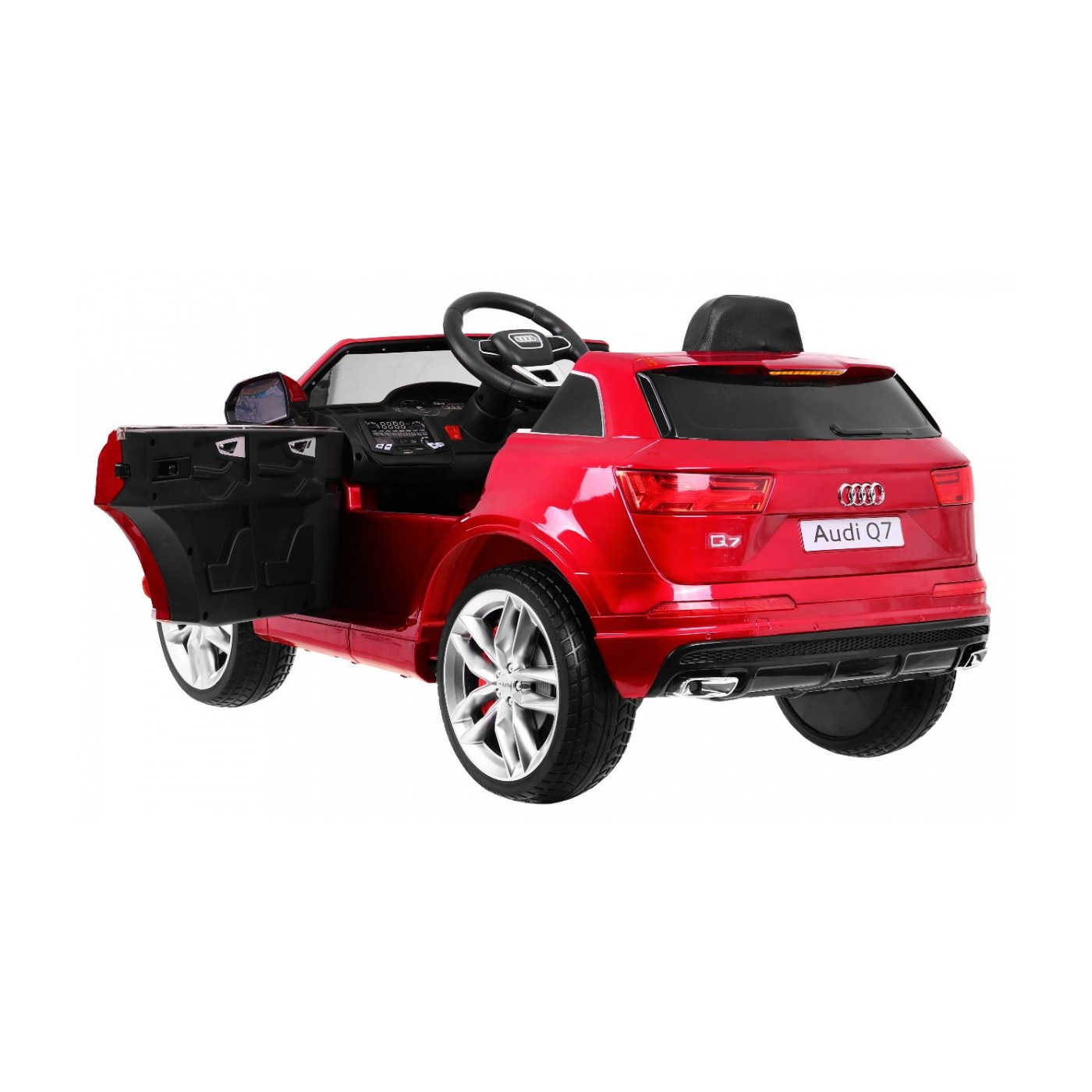 Bateriový lak Audi Q7 Quattro S-Line červený + dálkové ovládání + pomalý start + EVA + MP3 rádio