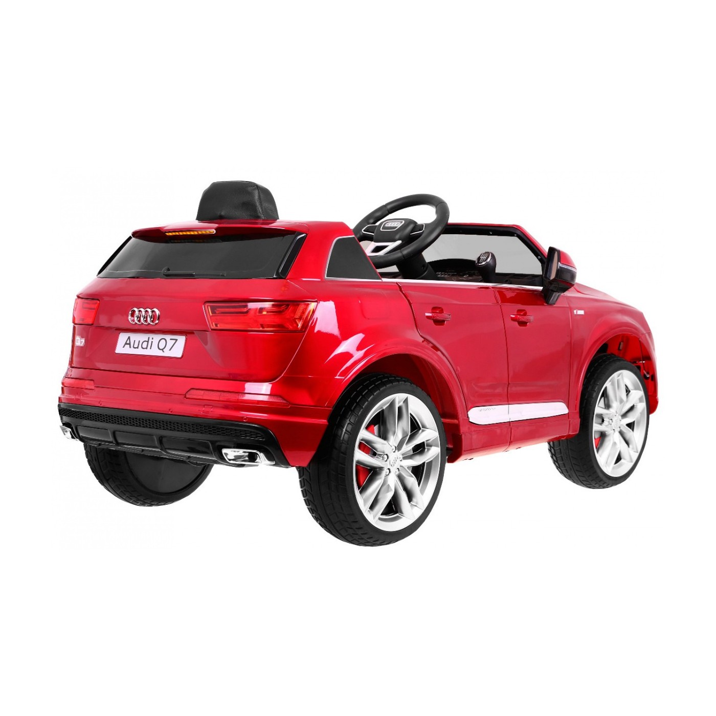 Bateriový lak Audi Q7 Quattro S-Line červený + dálkové ovládání + pomalý start + EVA + MP3 rádio