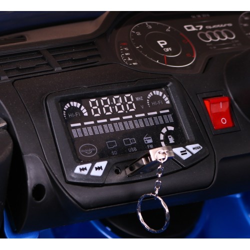 Audi Q7 Quattro S-Line bateriově napájený lak modrý dálkový ovladač pomalý start EVA rádio MP3