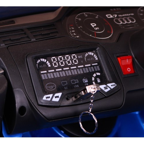 Audi Q7 Quattro S-Line Bateriové Modré Dálkové Ovládání Pomalý Start EVA Rádio MP3 LED