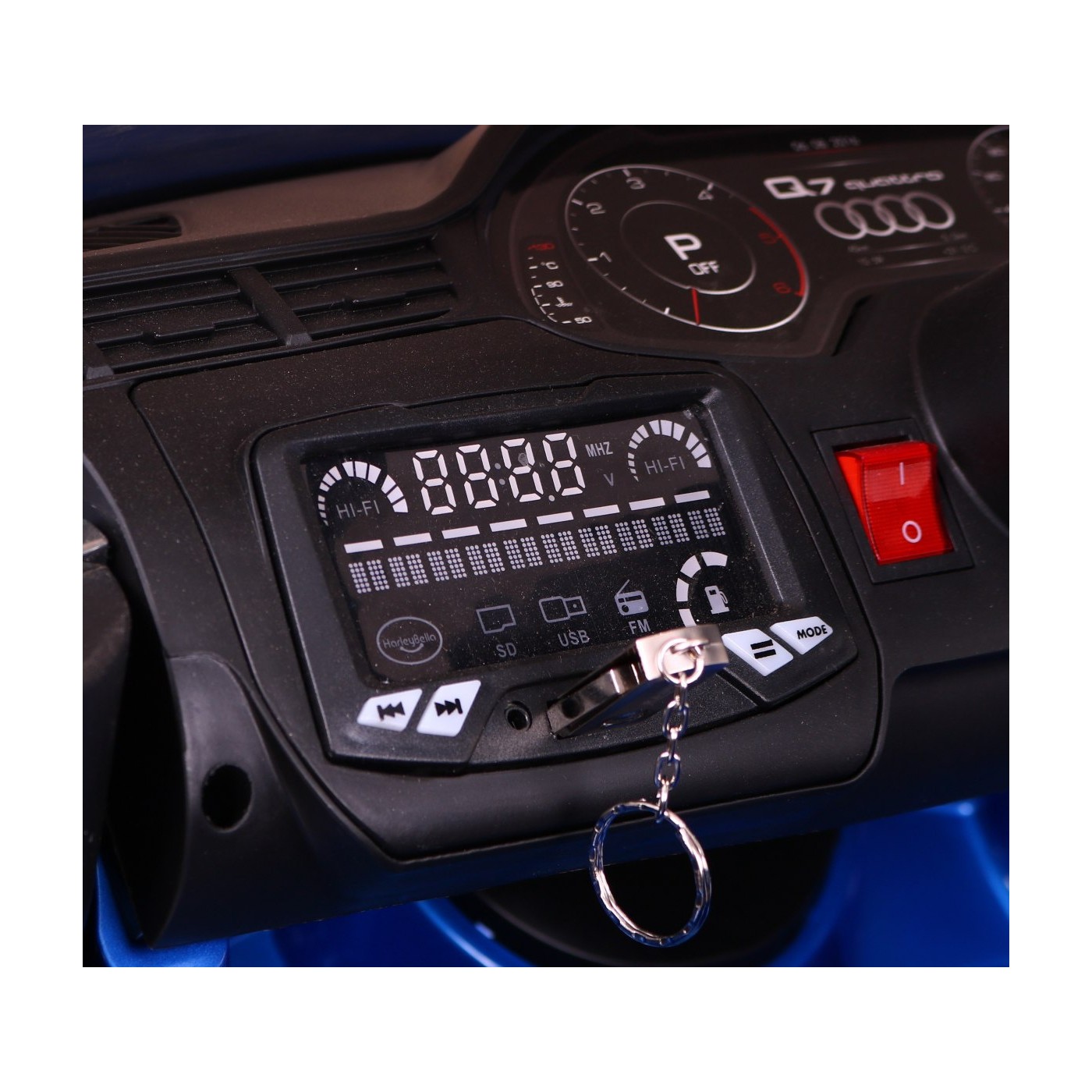 Audi Q7 Quattro S-Line Bateriové Modré Dálkové Ovládání Pomalý Start EVA Rádio MP3 LED