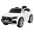 Audi Q8 Zvedněte baterii pro děti Bílá + Dálkové ovládání + EVA + Pomalý start + MP3 USB + LED