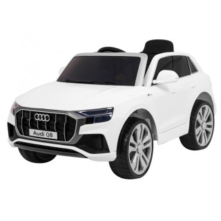 Audi Q8 Zvedněte baterii pro děti Bílá + Dálkové ovládání + EVA + Pomalý start + MP3 USB + LED