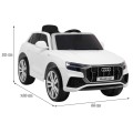 Audi Q8 Zvedněte baterii pro děti Bílá + Dálkové ovládání + EVA + Pomalý start + MP3 USB + LED