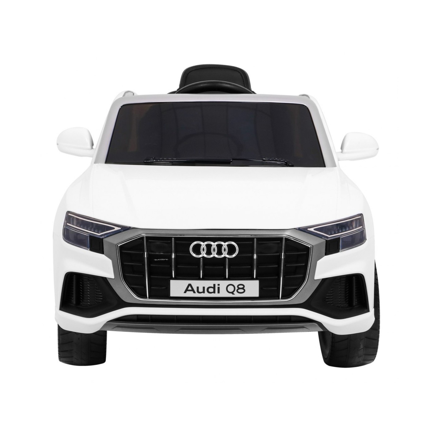 Audi Q8 Zvedněte baterii pro děti Bílá + Dálkové ovládání + EVA + Pomalý start + MP3 USB + LED