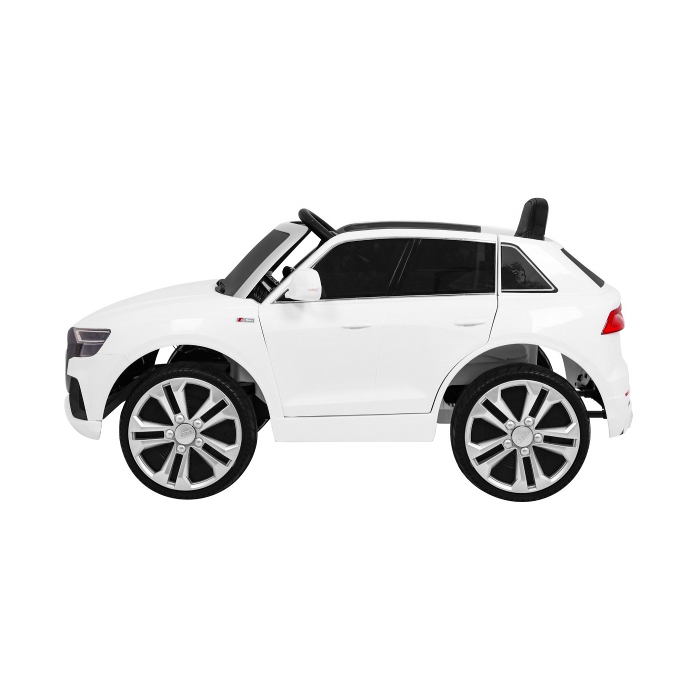Audi Q8 Zvedněte baterii pro děti Bílá + Dálkové ovládání + EVA + Pomalý start + MP3 USB + LED