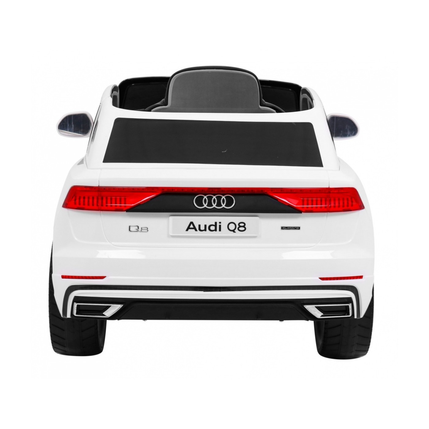 Audi Q8 Zvedněte baterii pro děti Bílá + Dálkové ovládání + EVA + Pomalý start + MP3 USB + LED