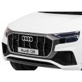Audi Q8 Zvedněte baterii pro děti Bílá + Dálkové ovládání + EVA + Pomalý start + MP3 USB + LED