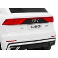 Audi Q8 Zvedněte baterii pro děti Bílá + Dálkové ovládání + EVA + Pomalý start + MP3 USB + LED