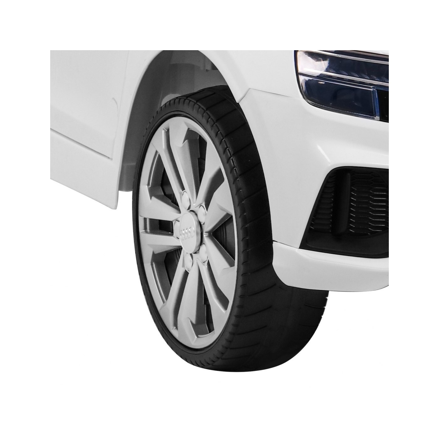 Audi Q8 Zvedněte baterii pro děti Bílá + Dálkové ovládání + EVA + Pomalý start + MP3 USB + LED
