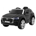 Dětský zvedák baterií Audi Q8 černý + dálkové ovládání + EVA + pomalý start + MP3 USB + LED