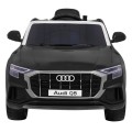Dětský zvedák baterií Audi Q8 černý + dálkové ovládání + EVA + pomalý start + MP3 USB + LED