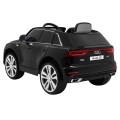 Dětský zvedák baterií Audi Q8 černý + dálkové ovládání + EVA + pomalý start + MP3 USB + LED