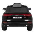 Dětský zvedák baterií Audi Q8 černý + dálkové ovládání + EVA + pomalý start + MP3 USB + LED