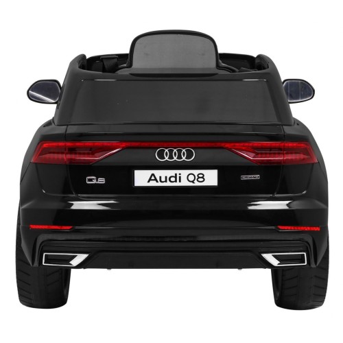 Dětský zvedák baterií Audi Q8 černý + dálkové ovládání + EVA + pomalý start + MP3 USB + LED