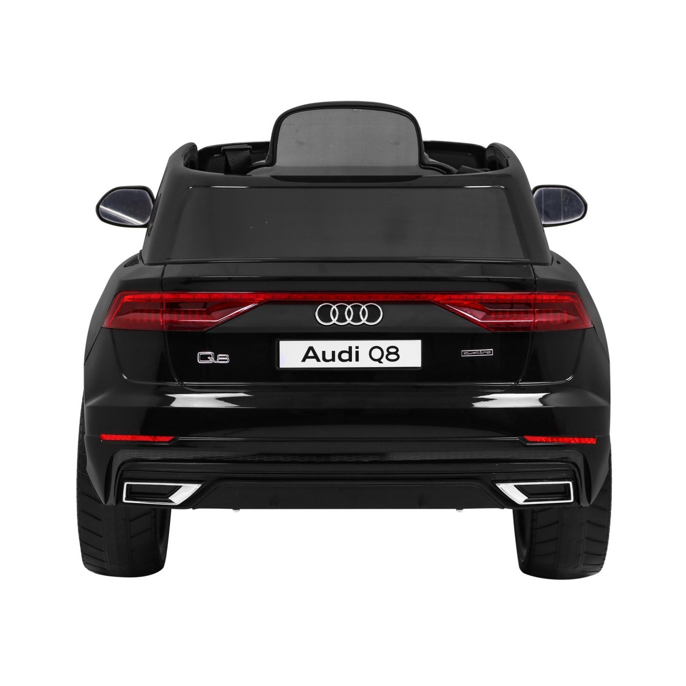 Dětský zvedák baterií Audi Q8 černý + dálkové ovládání + EVA + pomalý start + MP3 USB + LED