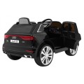 Dětský zvedák baterií Audi Q8 černý + dálkové ovládání + EVA + pomalý start + MP3 USB + LED