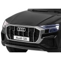 Dětský zvedák baterií Audi Q8 černý + dálkové ovládání + EVA + pomalý start + MP3 USB + LED