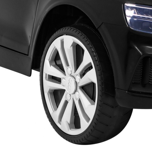 Dětský zvedák baterií Audi Q8 černý + dálkové ovládání + EVA + pomalý start + MP3 USB + LED