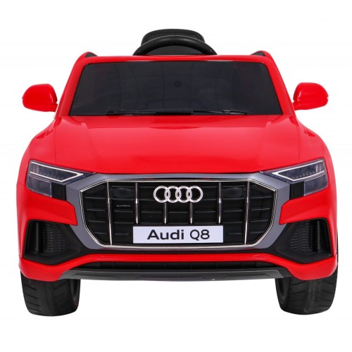 Dětský zvedák baterií Audi Q8 červený + dálkové ovládání + EVA + pomalý start + MP3 USB + LED