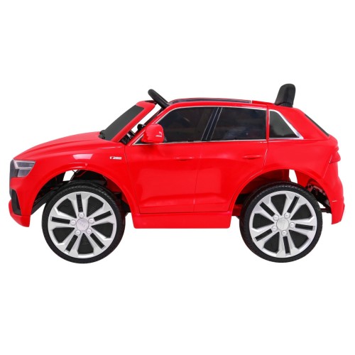 Dětský zvedák baterií Audi Q8 červený + dálkové ovládání + EVA + pomalý start + MP3 USB + LED