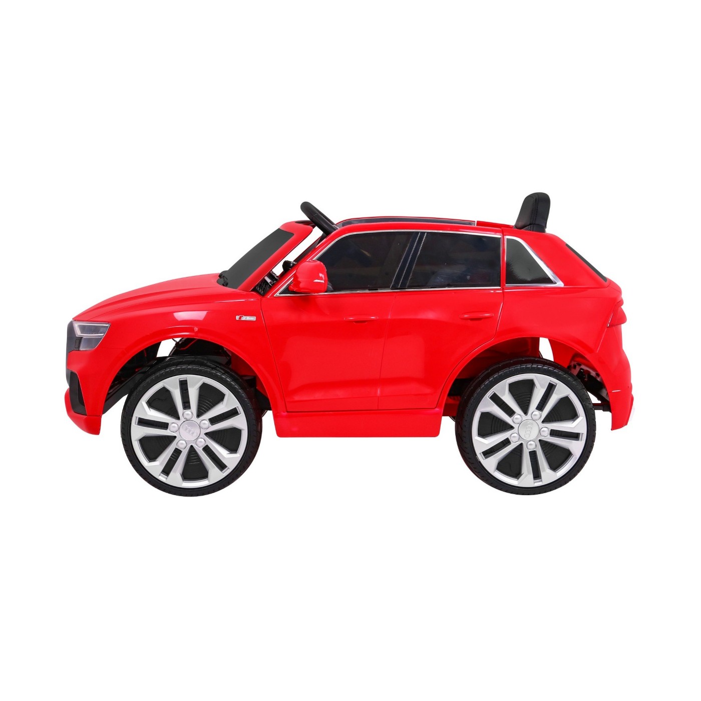 Dětský zvedák baterií Audi Q8 červený + dálkové ovládání + EVA + pomalý start + MP3 USB + LED