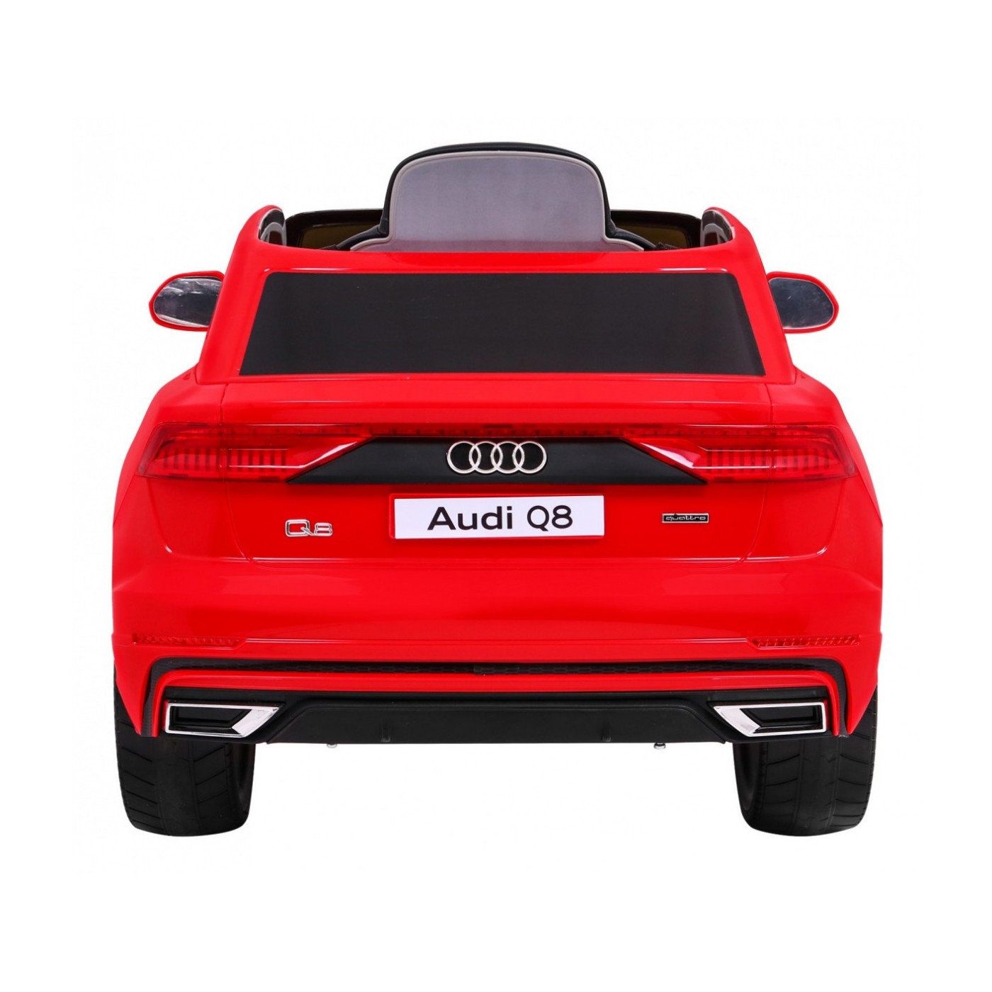 Dětský zvedák baterií Audi Q8 červený + dálkové ovládání + EVA + pomalý start + MP3 USB + LED