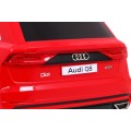 Dětský zvedák baterií Audi Q8 červený + dálkové ovládání + EVA + pomalý start + MP3 USB + LED