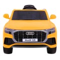 Audi Q8 Zvedák na dětskou baterii žlutý + Dálkové ovládání + EVA + Pomalý Start + MP3 USB + LED