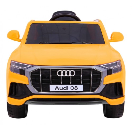 Audi Q8 Zvedák na dětskou baterii žlutý + Dálkové ovládání + EVA + Pomalý Start + MP3 USB + LED