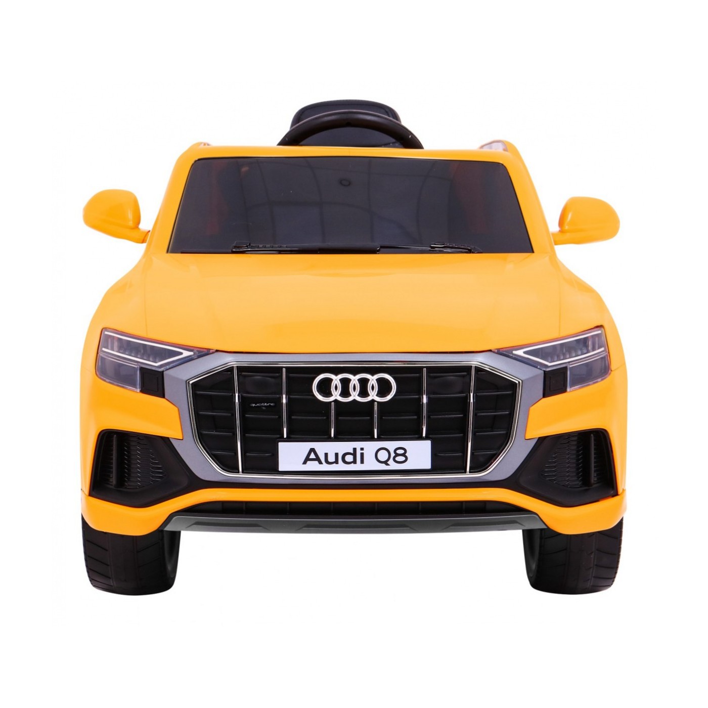 Audi Q8 Zvedák na dětskou baterii žlutý + Dálkové ovládání + EVA + Pomalý Start + MP3 USB + LED