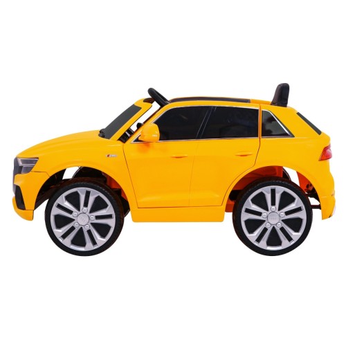 Audi Q8 Zvedák na dětskou baterii žlutý + Dálkové ovládání + EVA + Pomalý Start + MP3 USB + LED