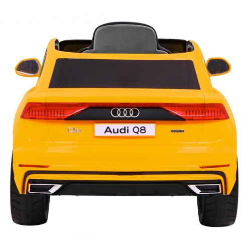 Audi Q8 Zvedák na dětskou baterii žlutý + Dálkové ovládání + EVA + Pomalý Start + MP3 USB + LED