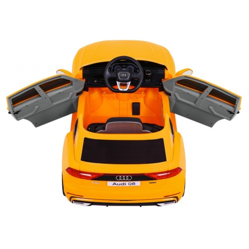 Audi Q8 Zvedák na dětskou baterii žlutý + Dálkové ovládání + EVA + Pomalý Start + MP3 USB + LED