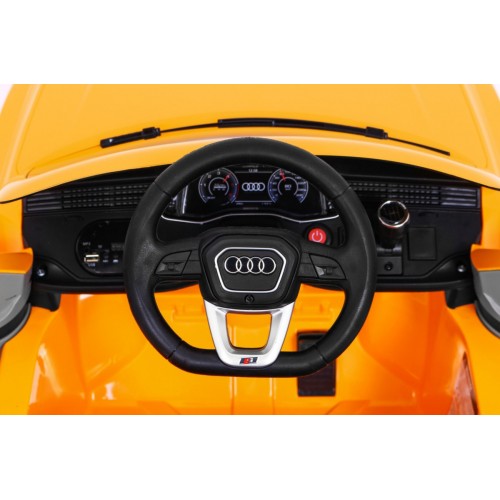 Audi Q8 Zvedák na dětskou baterii žlutý + Dálkové ovládání + EVA + Pomalý Start + MP3 USB + LED