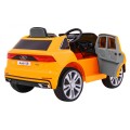 Audi Q8 Zvedák na dětskou baterii žlutý + Dálkové ovládání + EVA + Pomalý Start + MP3 USB + LED
