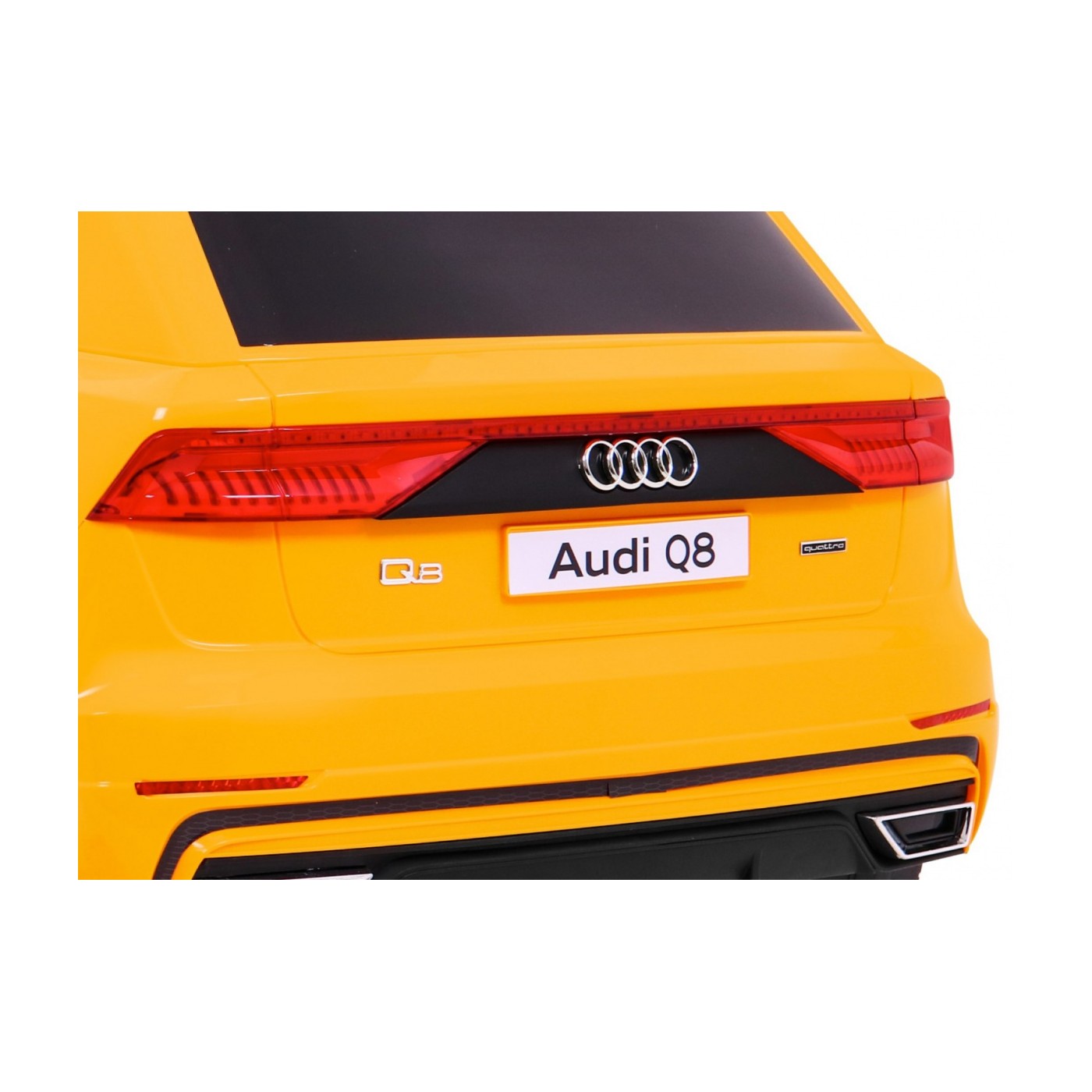 Audi Q8 Zvedák na dětskou baterii žlutý + Dálkové ovládání + EVA + Pomalý Start + MP3 USB + LED