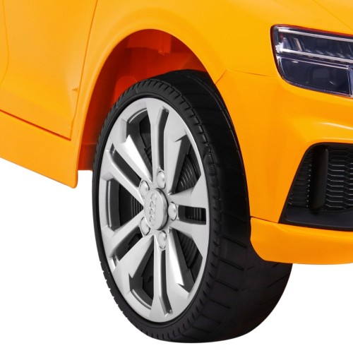 Audi Q8 Zvedák na dětskou baterii žlutý + Dálkové ovládání + EVA + Pomalý Start + MP3 USB + LED