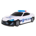 Policejní vůz 2v1 pro děti 3+ Úložný prostor pro pružiny + 3 Auta + Světla Zvuky