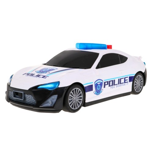 Policejní vůz 2v1 pro děti 3+ Úložný prostor pro pružiny + 3 Auta + Světla Zvuky